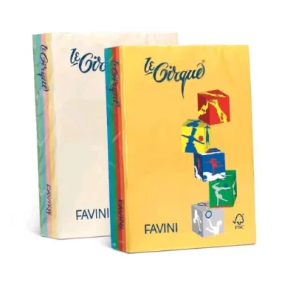 Cartotecnica Favini le Cirque Tenui Mix Risma da 500 Fogli 80 g 21 x 29.7 cm a 4 Colori Assortiti