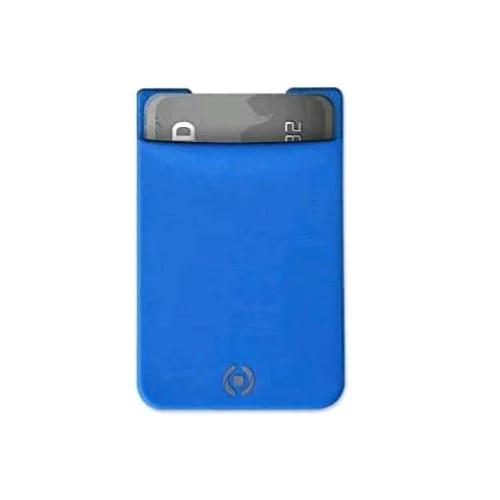 Celly Tasca Adesiva per Smartphone in Tessuto Blu