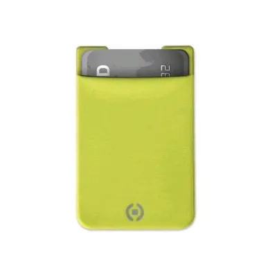 Celly Tasca Adesiva per Smartphone in Tessuto Giallo