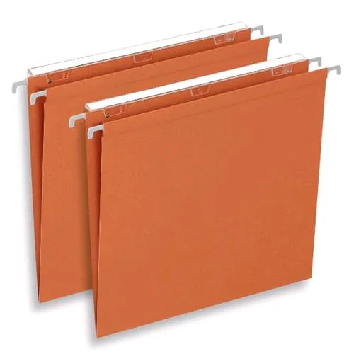 ELBA Defi Cartelle Sospese in Cartoncino per Armadio Interasse 330mm Fondo a V Col. Arancio Conf 25 Pz.