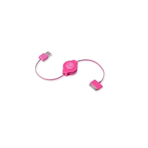 Retrak Apple 30 Pin Cavo Retrattile 1 x USB Tipo a / 1 x Apple 30 Pin 1 m Rosa
