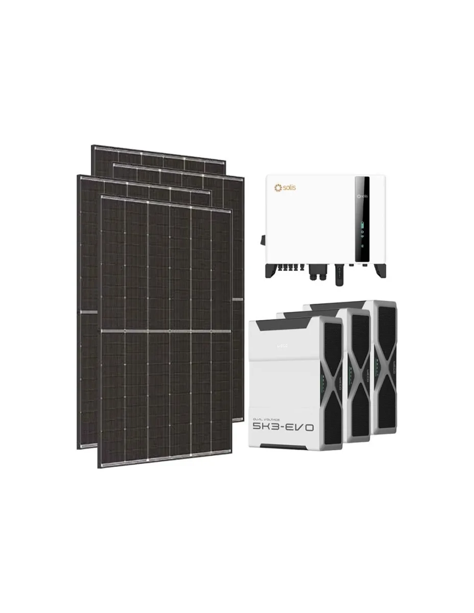 Kit fotovoltaico trifase 10010W inverter 10kW Solis litio 15.66kWh Weco EVO 5k3