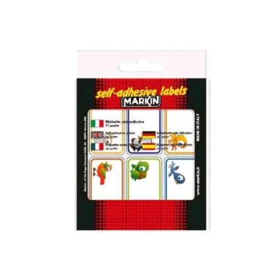 Markin Conf 60 Etichette Adesive con Decorazioni 70X37 mm Multicolore