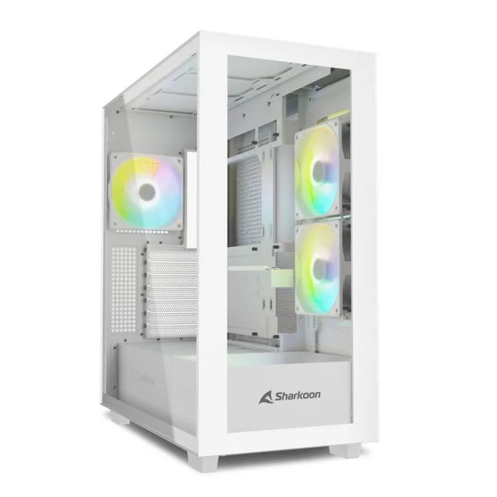 Sharkoon Rebel C60 RGB White Case ATX 4 Ventole x 120mm ARGB Pannello Laterale e Frontale in Vetro Temperato Bianco
