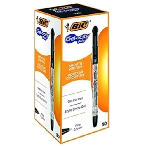 BIC Gelocity Stic Penna a Sfera Punta 0.5mm Inchiostro Gel Nero Conf 30 Pz.