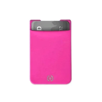 Celly Tasca Adesiva per Smartphone in Tessuto Rosa