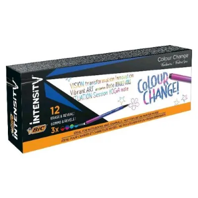 BIC Intensit Fineliner Penna Punta in Fibra 0.4 mm Colori Assortiti Conf 12 Pz.