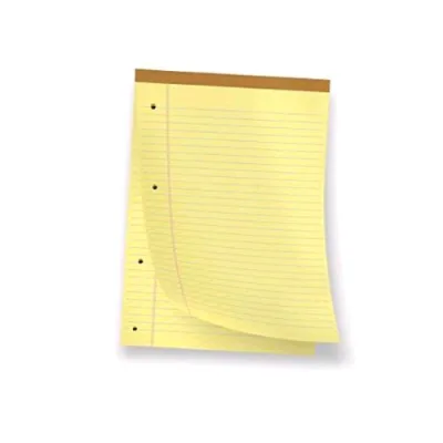 Pigna Legal Blocco Senza Copertina e con 4 Fori A4 50 Fogli a Righe Giallo Conf 10 Pz.