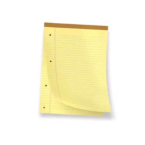 Pigna Legal Blocco Senza Copertina e con 4 Fori A4 50 Fogli a Righe Giallo Conf 10 Pz.