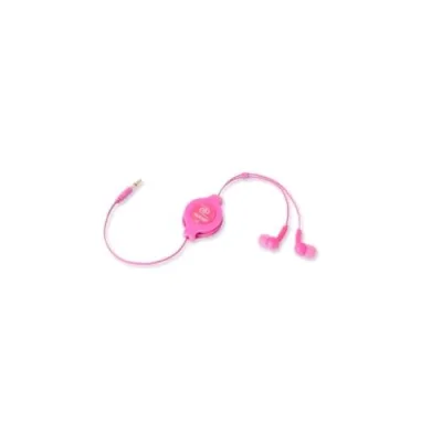 Retrak Auricolare Stereo Retrattile per MP3 Jack 3.5 mm Rosa
