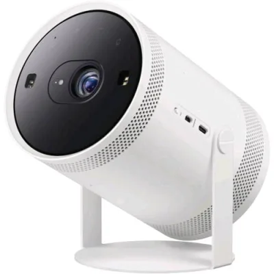 Samsung SP-LFF3CLAXXXE Freestyle 2ND Gen Videoproiettore Portatile FHD Wi-Fi Schermo fino a 100'' USB Auto Focusing e Leveling Suono a 360 Gradi Smart TV Bianco