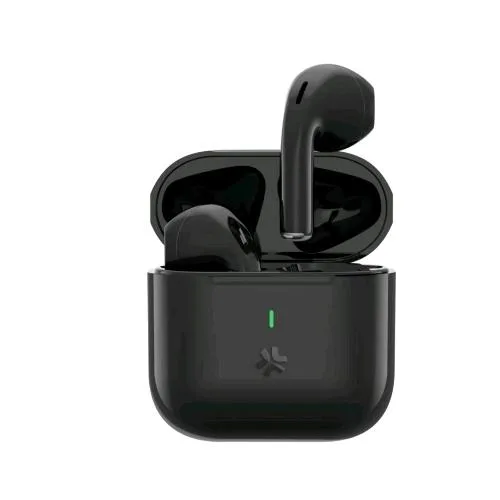 Celly Compact Auricolari True Wireless Compatti Controllo Touch Microfoni in Entrambi gli Auricolari Chiamate e Volume/Musica Ricarica USB-C Nero