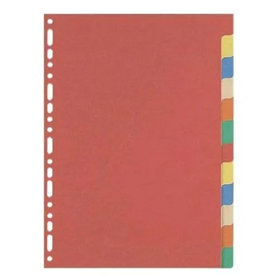 ELBA Intercalare in Cartoncino 160g 210X297 mm Foratura Universale 12 Tacche Neutre Colori Assortiti Conf 20 Pz.