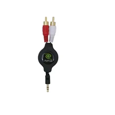 Retrak Cavo Audio Retrattile per MP3 1 x M Jack 3.5 mm 2 x RCA 1 M Nero Ordine Minimo 15 pz