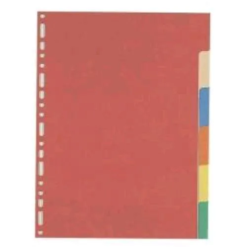ELBA Intercalare in Cartoncino 160g 210X297 mm Foratura Universale 6 Tacche Neutre Colori Assortiti Conf 20 Pz.