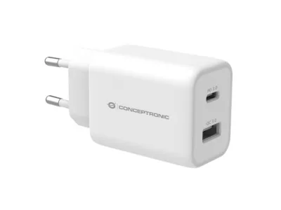 Conceptronic Caricabatterie da Rete 33 W 2 Porte 1 x USB-A 1 x USB-C PD QC 3.0