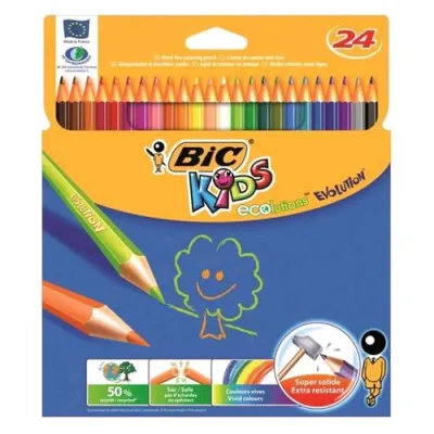 BIC Kids Evolution Pastelli 3.2 mm Col. Assortiti Conf 24 Pz.