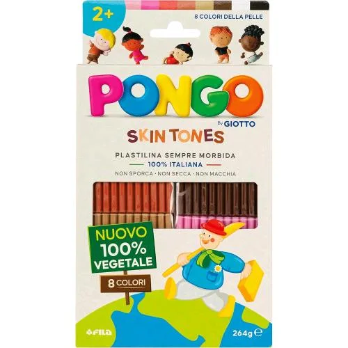 Giotto Pongo Pasta da Modellare 8 x 264g Colori Assortiti Skintones