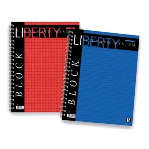 Pigna Liberty Blocco A4 70 g Quadretti 5 M Colore Rosso 80 Fogli Conf 5 Pz.