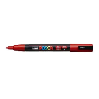 Osama Posca Fine Marcatore a Tempera Permanente Punta Tonda 0.9/1.3 mm Rosso Conf 6 Pz.