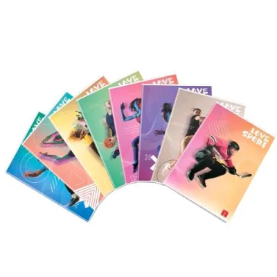 Pigna Love Sport Maxi Quaderno Punto Metallico 80 g A4 42 Fogli a Quadretti 0C 8 Soggetti Assortiti Conf 10 Pz.