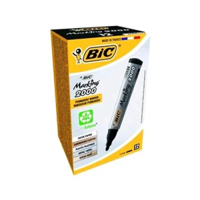 BIC Marking 2000 Marcatore Permanente Nero Punta Tonda 1.70 mm Conf 12 pz