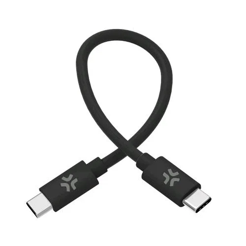 Celly Cotton Cavo USB-C Maschio-Maschio PD Power Delivery 60 W in Cotone Intrecciato 30 cm Nero