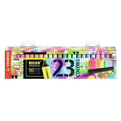 Stabilo Boss Original Evidenziatore Punta a Scalpello 2/5 mm Colori Assortiti Conf 23 Pz.