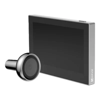 Ezviz HP2 Spioncino Porta D' Ingresso 2 MPX 15 FPS Wi-Fi con Schermo da Interno 4.3" Batteria Ricaricabile 2200mAh Nero Argento
