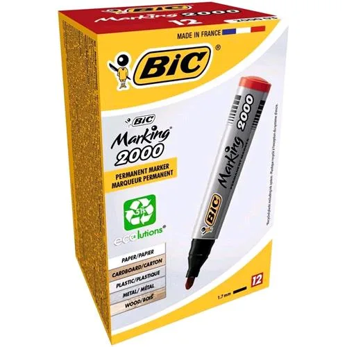 BIC Marking 2000 Marcatore Permanente Rosso Punta Tonda 1.70 mm Conf 12 pz