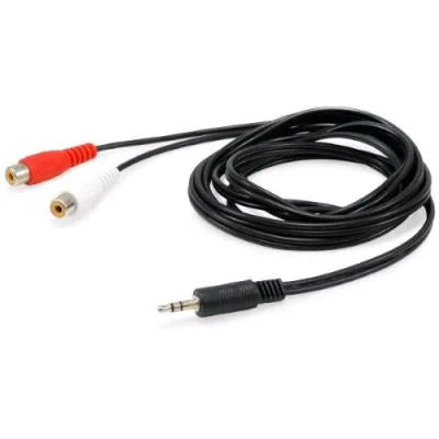 Equip Cavo Audio Stereo da Jack 3.5mm Maschio a 2 x RCA Femmina 2.5 m Nero