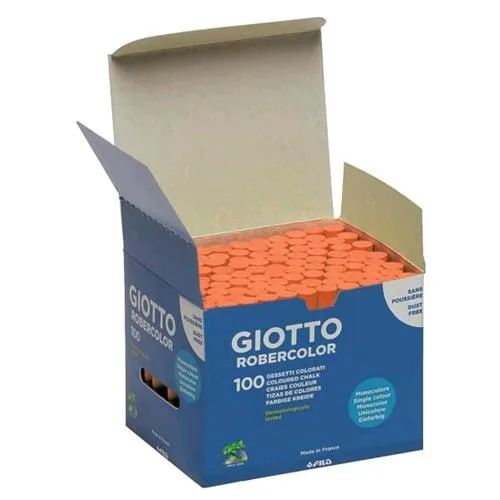 Giotto Robercolor Gessetti Tondi per Lavagna Colore Arancione Conf 100 Pz.
