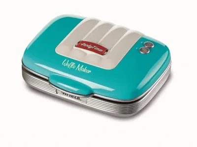 Ariete 1973 Party Time Macchina per Waffle 700W Piastre Antiaderenti Azzurro