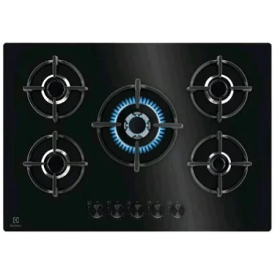 Electrolux EGG75372K Piano Cottura a Gas 5 Fuochi 75 cm Piano in Vetro Nero