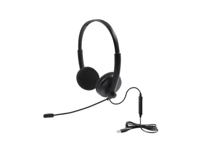 Yashi AC300 Binaural Headset Cuffie con Microfono USB Telecomando Sul Cavo Controllo del Volume Nero