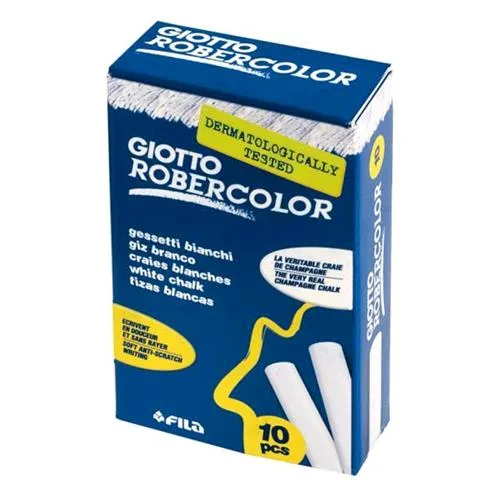 Giotto Robercolor Gessetti Tondi per Lavagne Colore Bianco Conf 10 Pz.