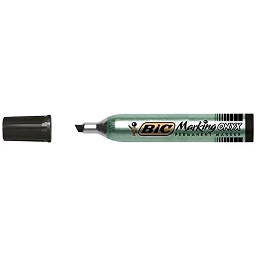 BIC Marking Onyx 1591 Marcatore Permanente Nero Punta a Scalpello 2.7 mm Conf 12 Pz.