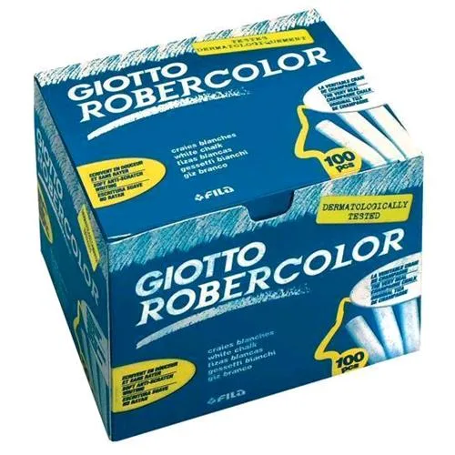 Giotto Robercolor Gessetti Tondi per Lavagne Colore Bianco Conf 100 Pz.