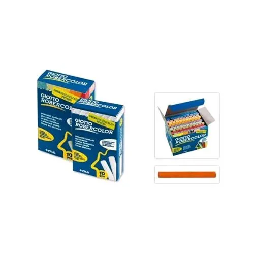 Giotto Robercolor Gessetti Tondi per Lavagne Colori Assortiti Conf 10 Pz.