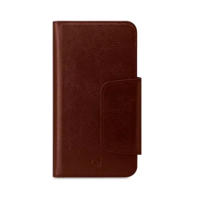 Celly Custodia a Portafoglio Universale fino a 6.5" in Similpelle e Tpu con Porta Carte di Credito Marrone
