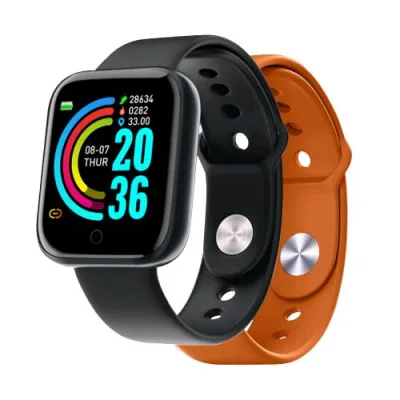 Celly Trainerbeat Smartwatch Summer Collection Bluetooth Notifiche e Musica da Smartphonr Frequenza Cardiaca Monitoraggio Fasi del Sonno IP67 con Cinturino di Ricambio Nero Arancione