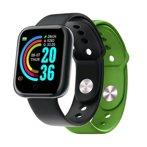 Celly Trainerbeat Smartwatch Summer Collection Bluetooth Notifiche e Musica da Smartphonr Frequenza Cardiaca Monitoraggio Fasi del Sonno IP67 con Cinturino di Ricambio Nero Verde
