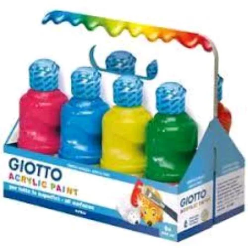 Giotto Schoolpack Tempera in Flaconi da 250ml Colori Assortiti Conf 8 Pz.