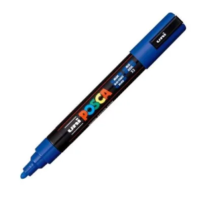 Osama Posca Medio Marcatore a Tempera Punta Tonda 1.8/2.5 mm Blu Conf 6 Pz.