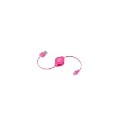 Retrak Cavo USB Retrattile 1 x M USB Tipo a 1 x M Micro USB 1 M Rosa Ordine Minimo 15 pz