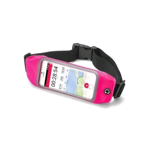 Celly Custodia con Cintura Elastica per Smartphone Max 4.7" Taglia XL in Nylon Colore Rosa