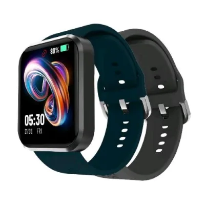 Celly TRAINERBEAT2 Smartwatch 1.44" Bluetooth Monitoraggio Attivita' Fisica con Due Cinturini Intercambiali Nella Confezione Blu/Nero