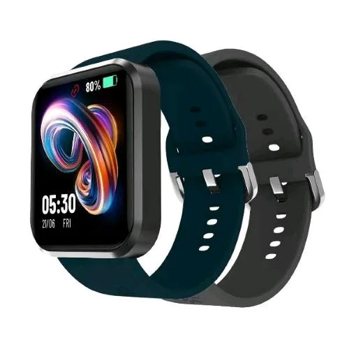 Celly TRAINERBEAT2 Smartwatch 1.44" Bluetooth Monitoraggio Attivita' Fisica con Due Cinturini Intercambiali Nella Confezione Blu/Nero