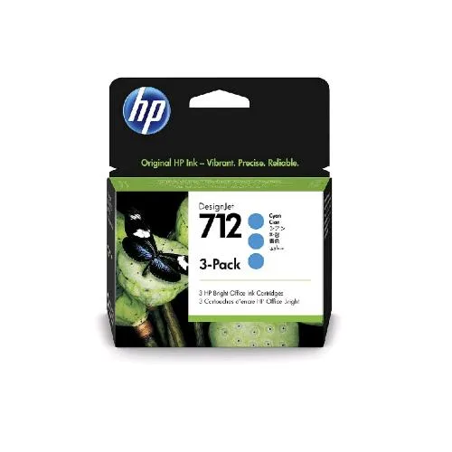 HP 712 Cartuccia Ink-Jet Confezione da 3 Ciano 29 ml