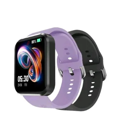 Celly TRAINERBEAT2 Smartwatch 1.44" Bluetooth Monitoraggio Attivita' Fisica con Due Cinturini Intercambiali Nella Confezione Viola/Nero